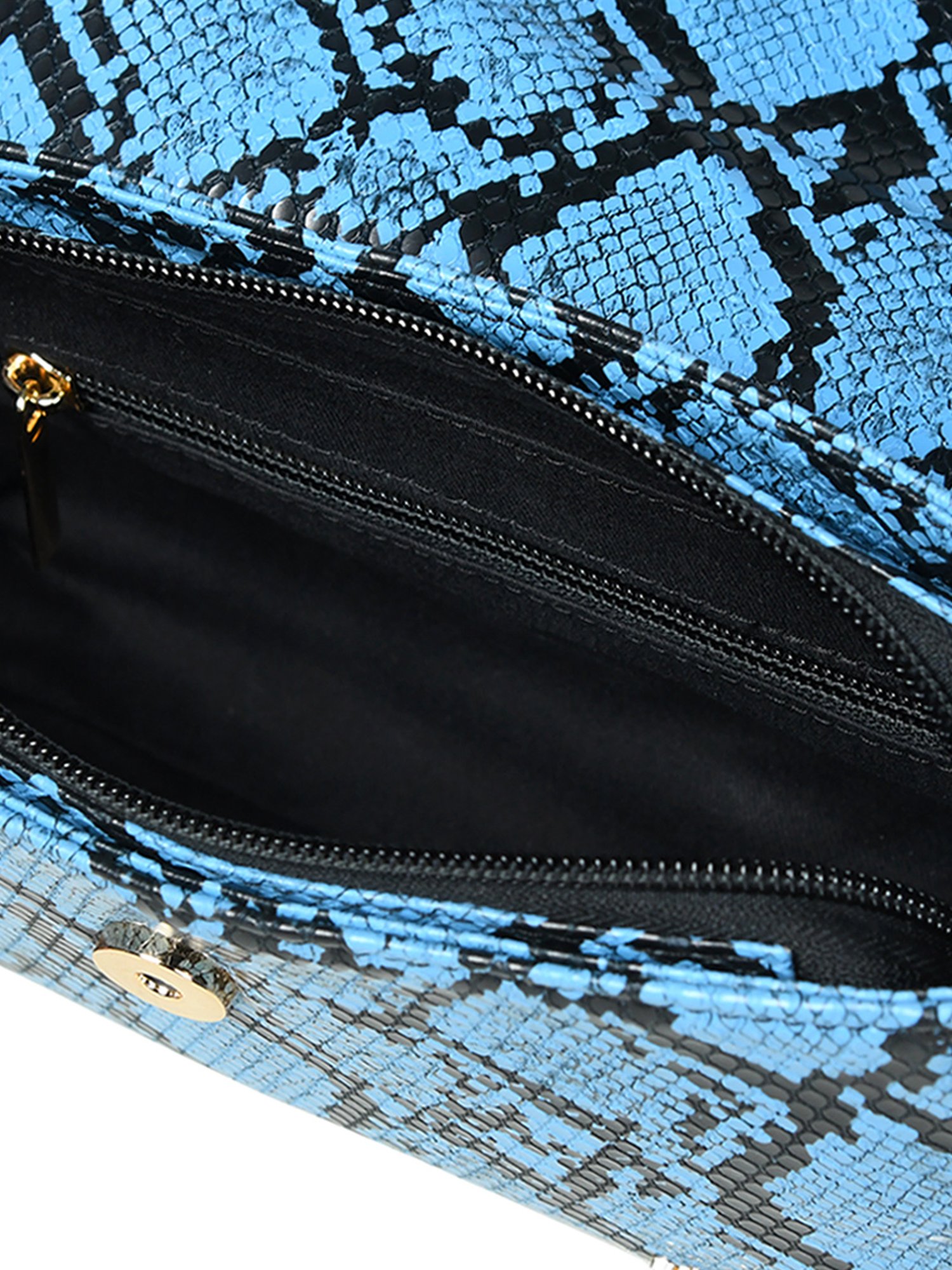 PELLE LUXUR Sapphire Blue Animal Effect Small Shoulder Bag