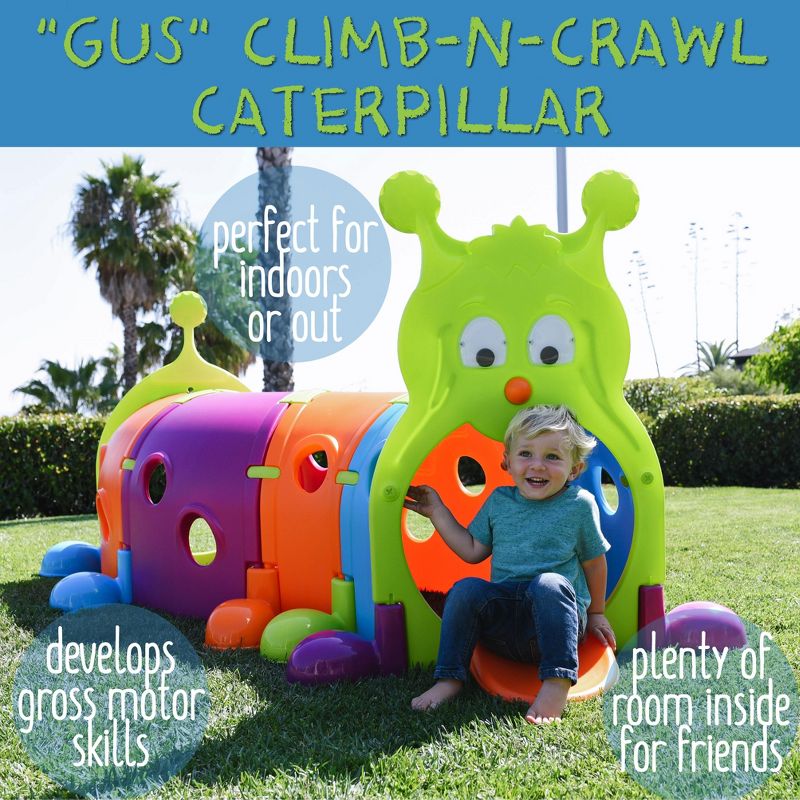 ECR4Kids Vibrant GUS Climb-N-Crawl Caterpillar Tunnel-Indoor/Outdoor Kids Play