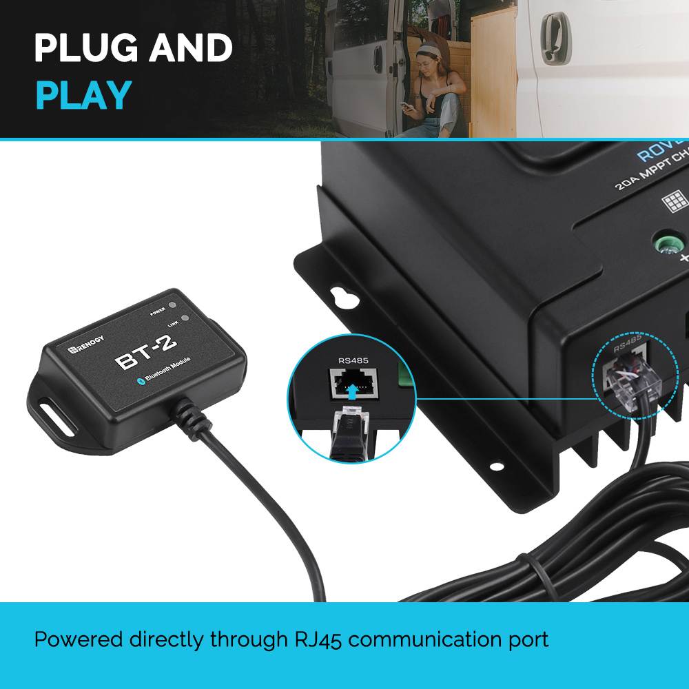 Renogy BT-2 Bluetooth Module for Solar Charge Controller Wireless monitor