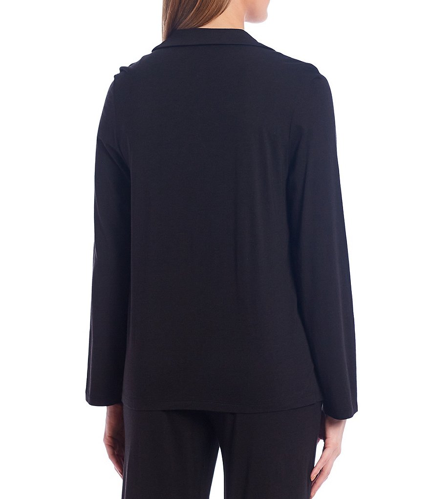 VAN WINKLE & CO. Solid Jersey Knit Button-Front Sleep Top