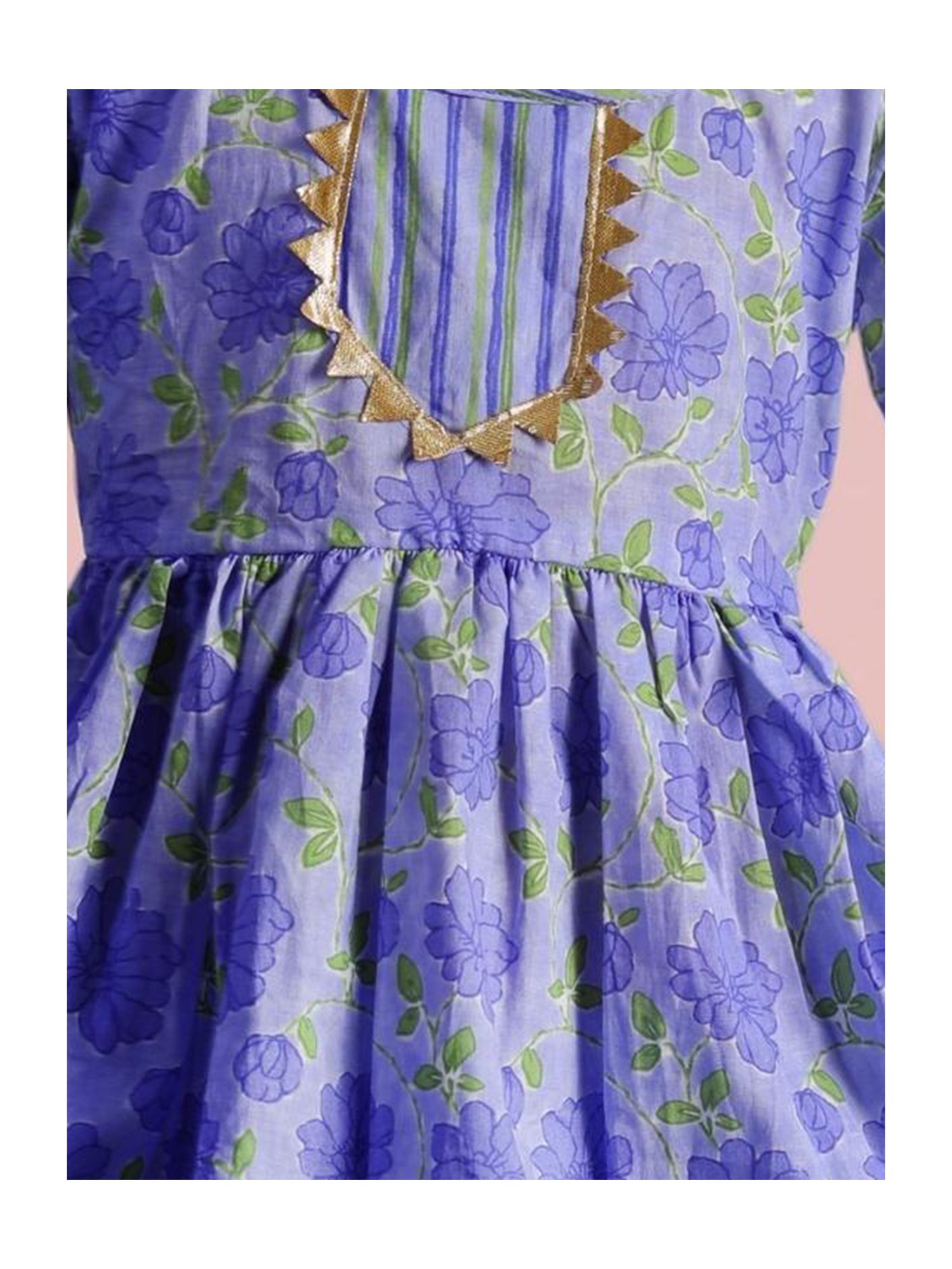 Tippy Top Kids Purple Floral Print Kurta with Dhoti