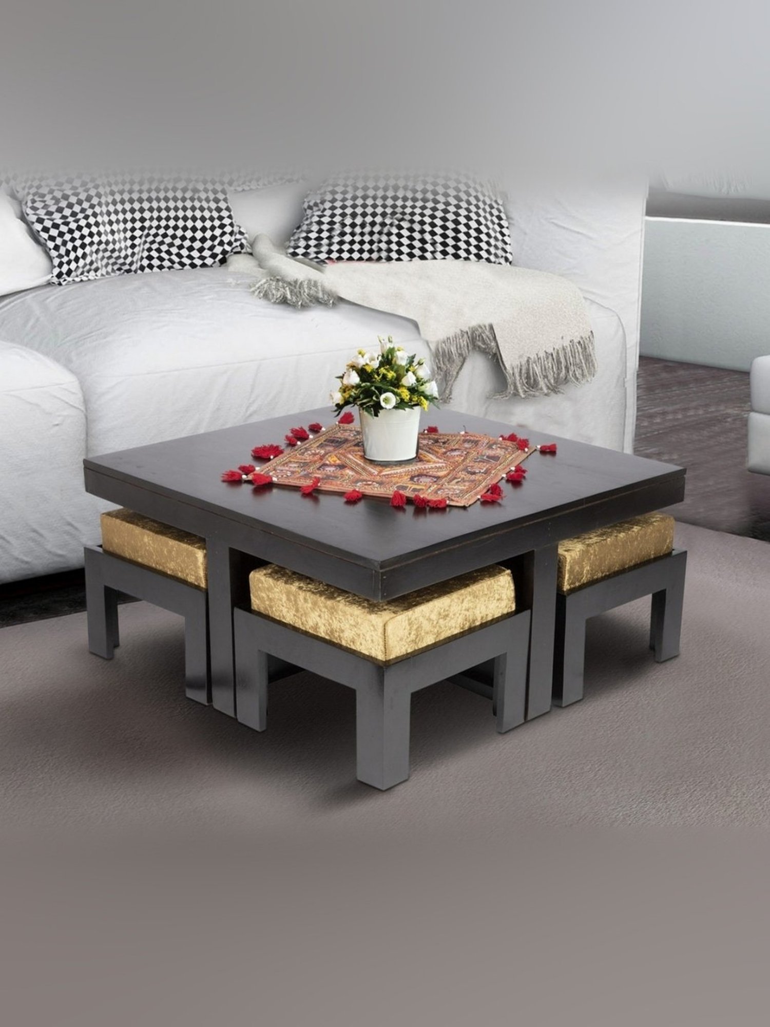 Glass Oval Living Room Metal Coffee Table - Saracina Home