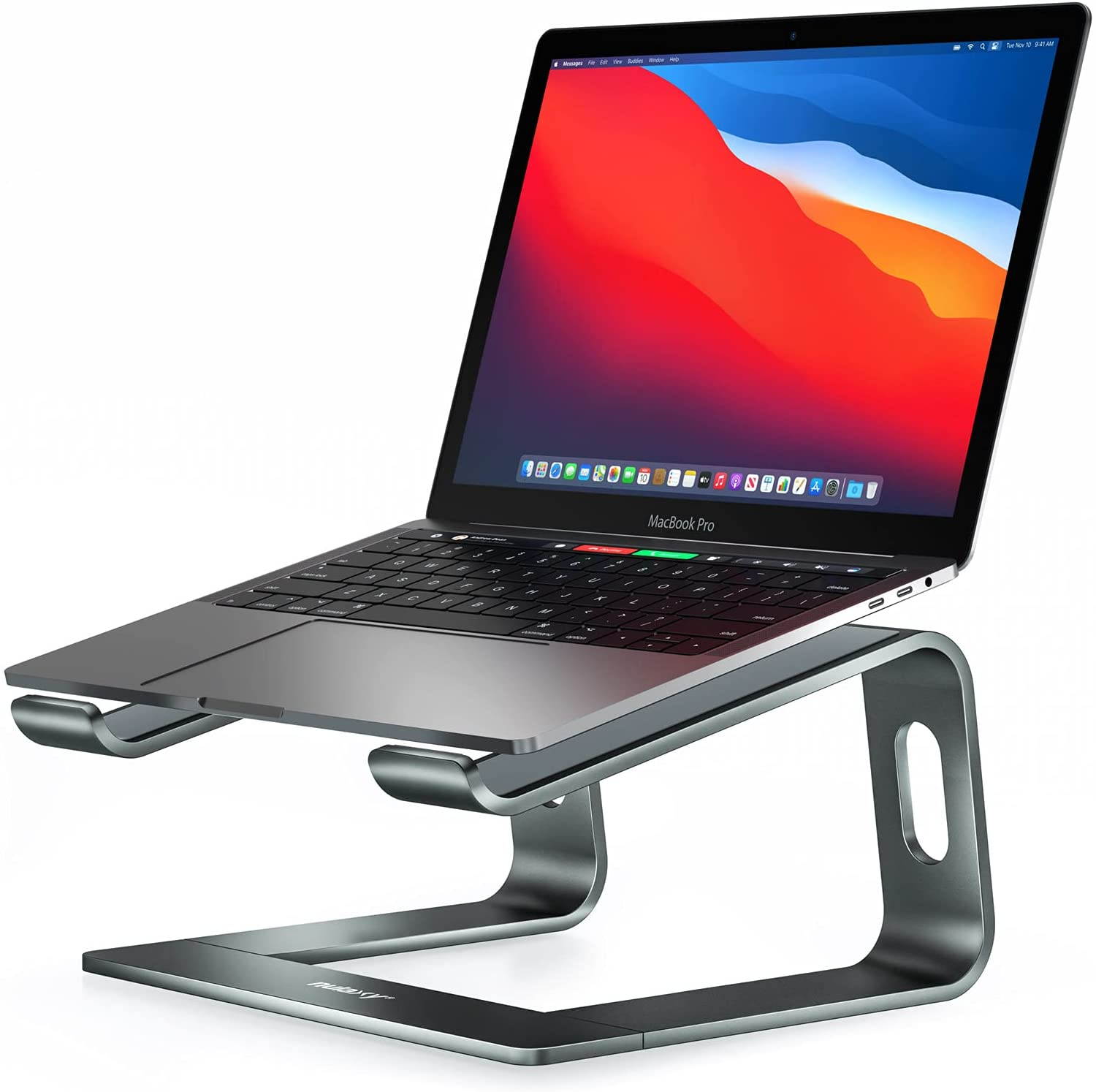 Laptop Stand, Ergonomic Aluminum Laptop Mount Computer Stand for Desk, Detachable Laptop Riser Notebook Stand Compatible with MacBook Air Pro, Dell XPS, More 10-16" Laptops - Gray