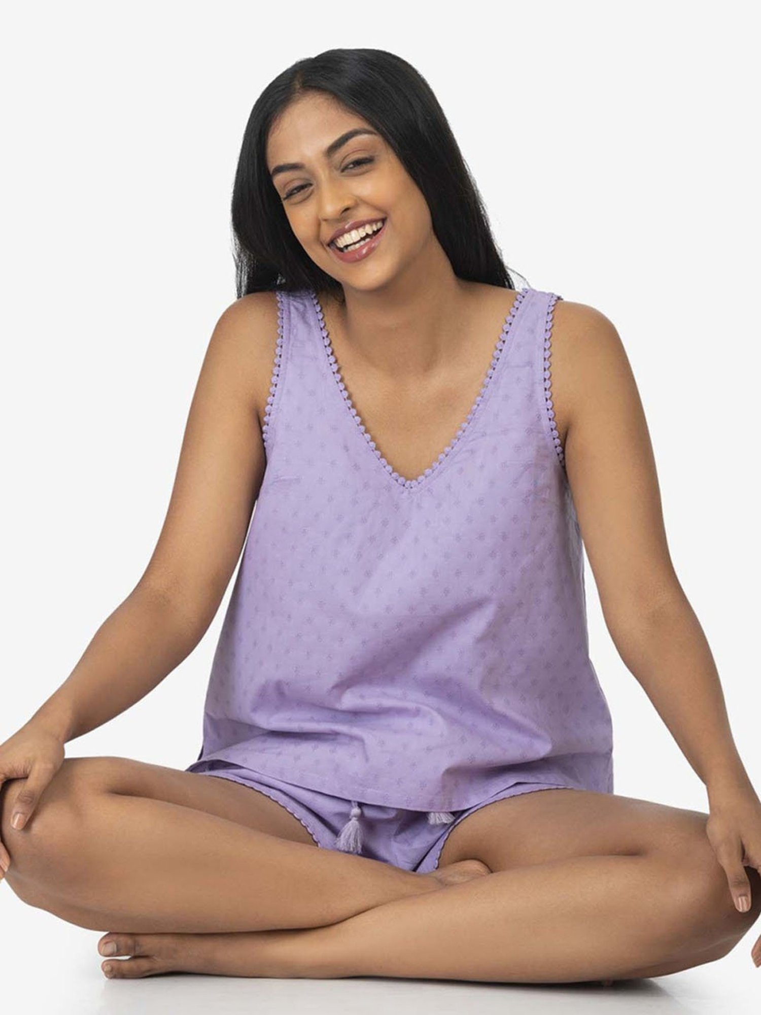 The Calm Collective Lavender Ivy Shorts Set