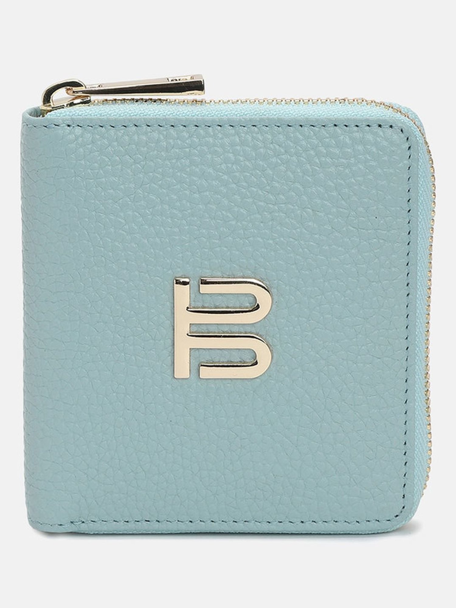 BAGATT Light Green Leather Solid Zip Around Wallet