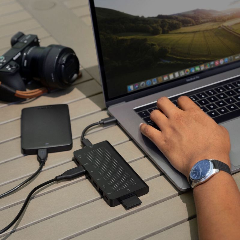 Twelve South StayGo | USB-C Hub for Type C MacBooks, Laptops and iPad Pro with included 1 meter desktop cable + stowable travel cable for Home, Off...