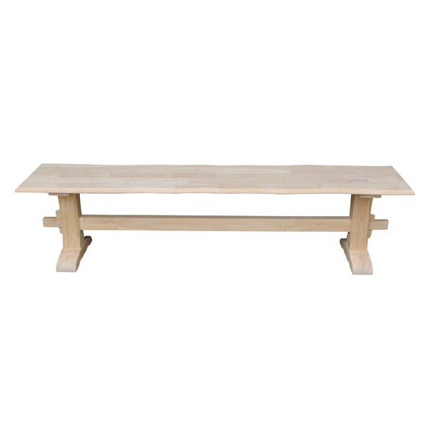 International Concepts KBE-7214 17.51 x 72 x 14 in. Live Edge Trestle Bench