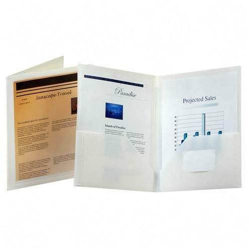 Oxford 57444 ViewFolio Polypropylene Portfolio, 50-Sheet Capacity, White/Clear