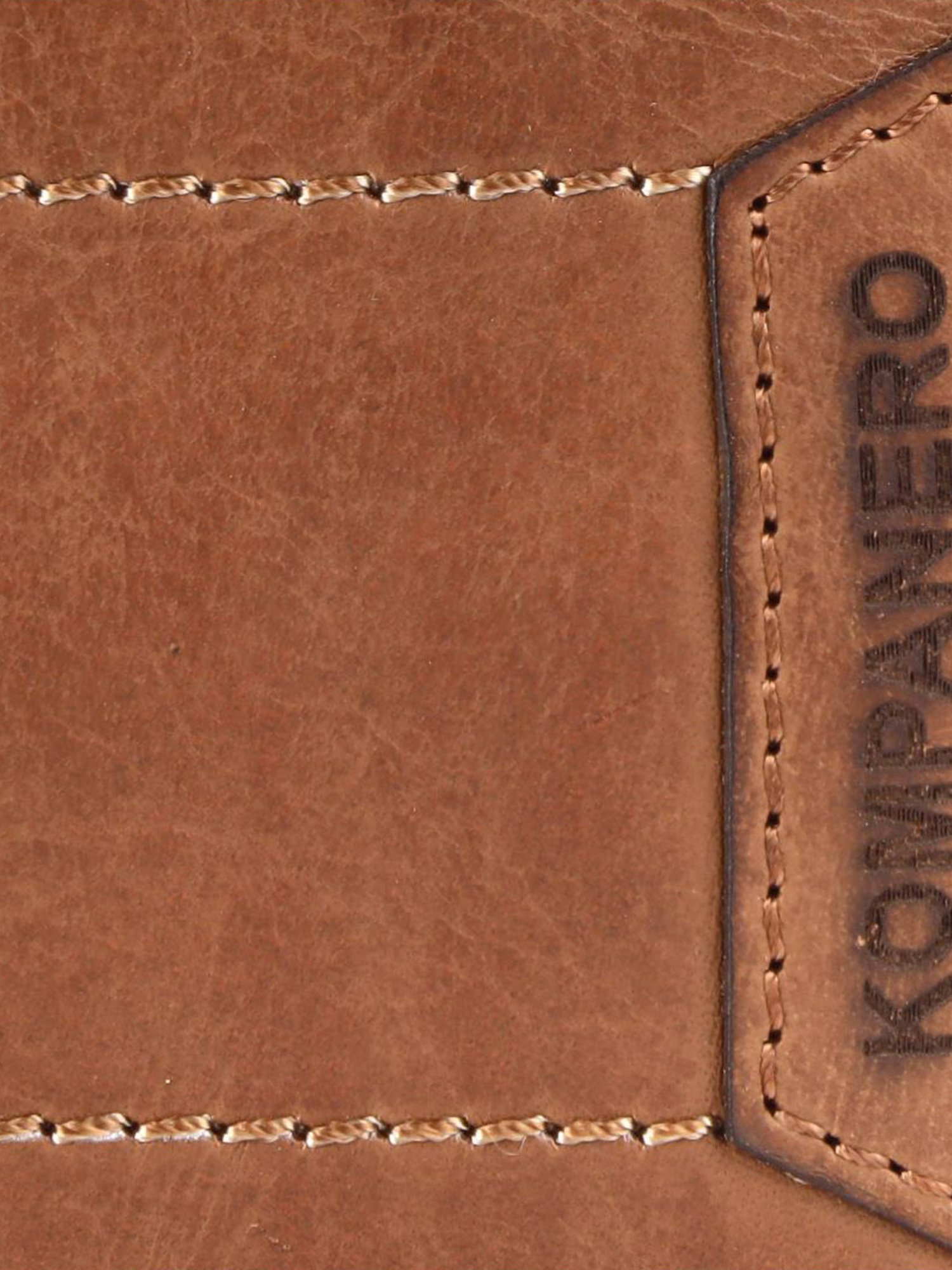 KOMPANERO Leo Cognac Leather Textured Bi-Fold Wallet