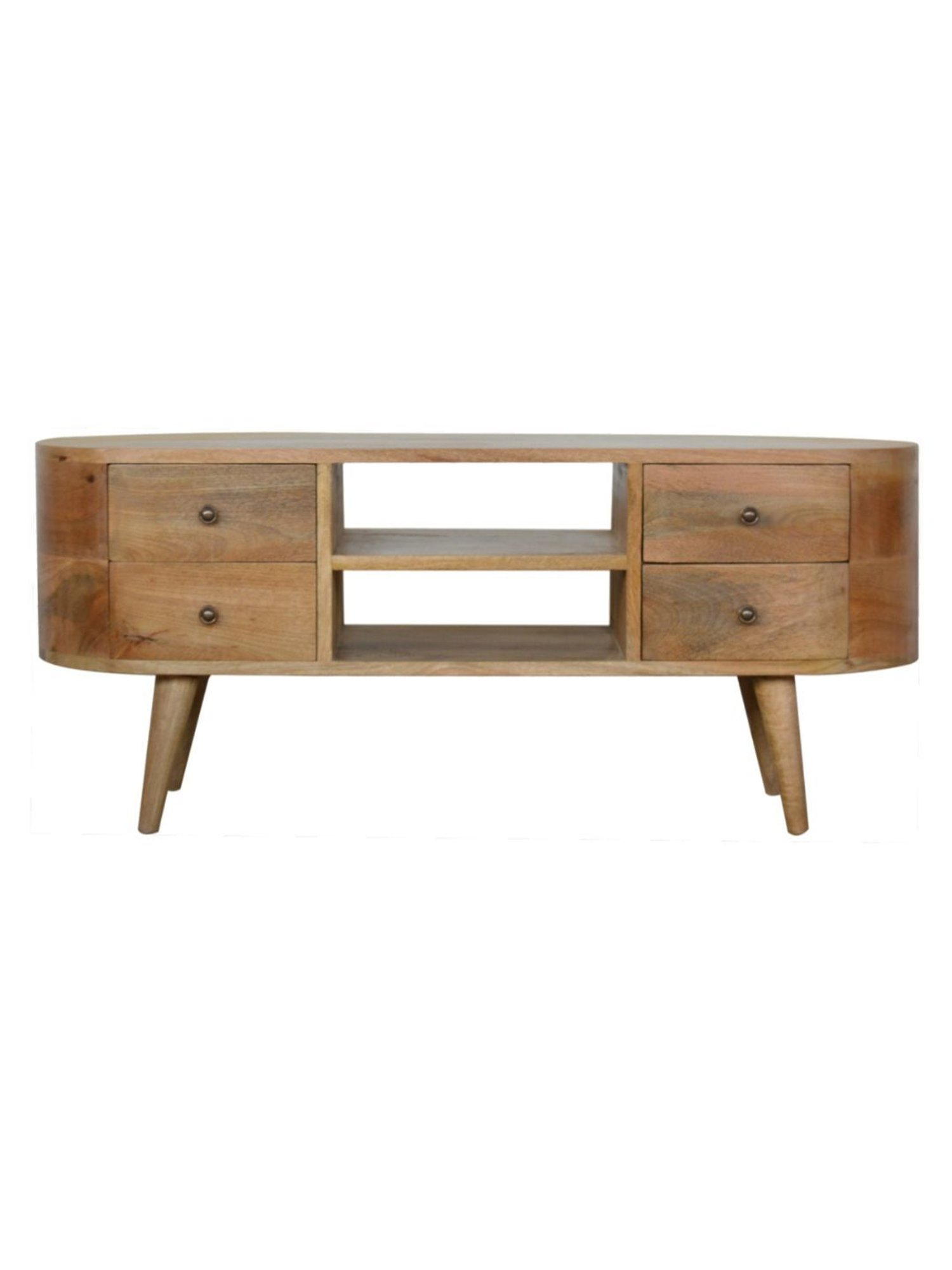 Artisan Furniture Brown Rounded Entertainment Unit (Natural Oak-ish Finish)