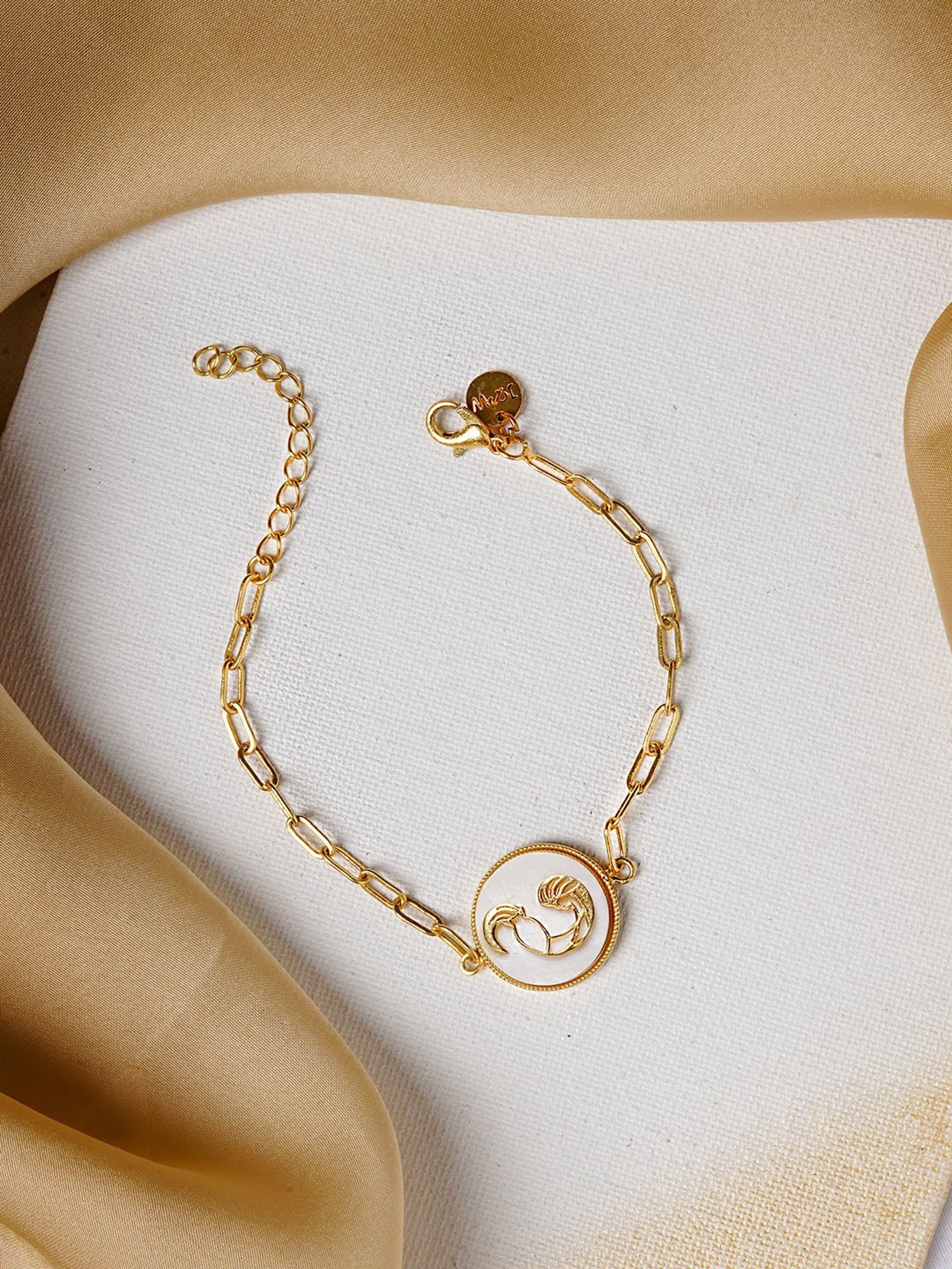 Joker & Witch 18k Gold-Plated Capricorn Zodiac Flexible fit Bracelet