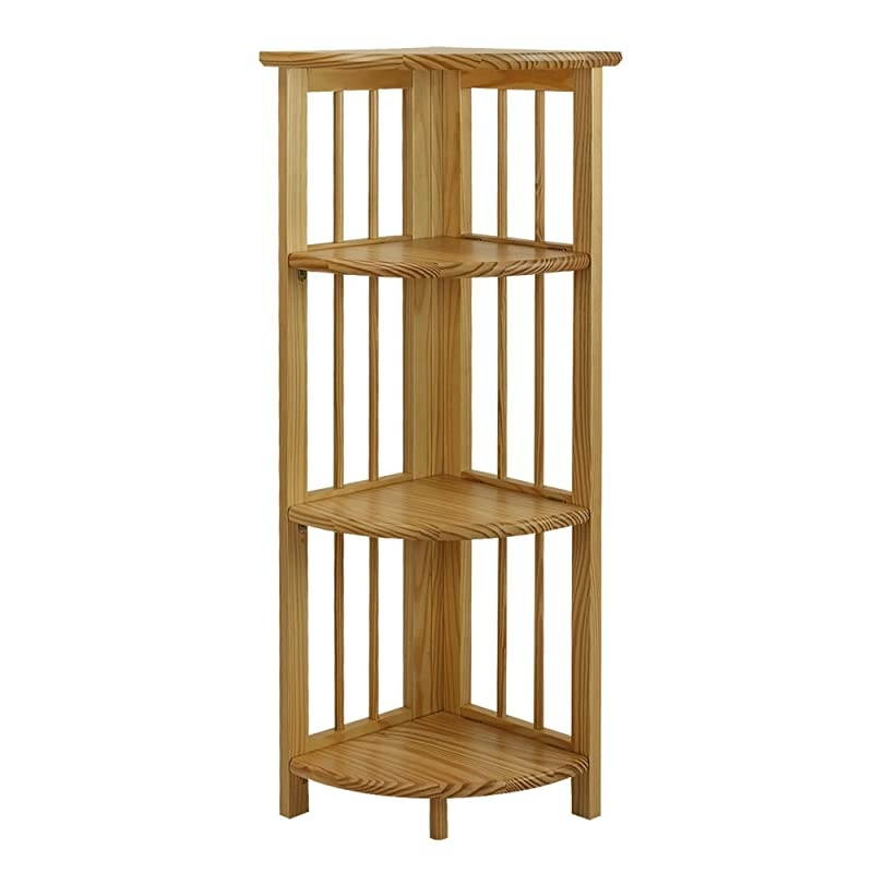 4Shelf Corner Folding Bookcase Natural