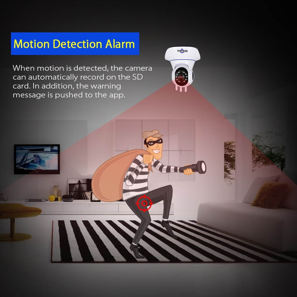 Hiseeu 1080P Wireless WIFI Pan Tilt HD IP Camera 2.0MP 1/2.7&rdquo; CMOS 3.6mm Lens Support PTZ Two-way Audio Night Vision Phone APP Control Motion Detection TF Card