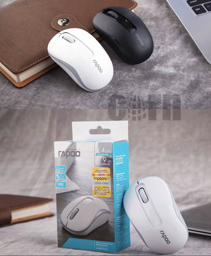 Rapoo M217 White Ergonomic Design Silent Wireless Mouse for Home and Office, Plug, and Use, High Compatibility, Support PC and Laptop, Game-based Chip, Shipped With Big Mouse Pad