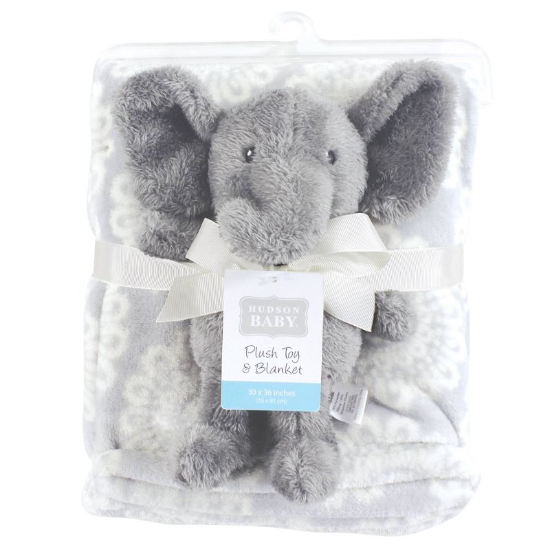 Hudson Baby Unisex Baby Plush Blanket with Toy - Snuggly Elephant