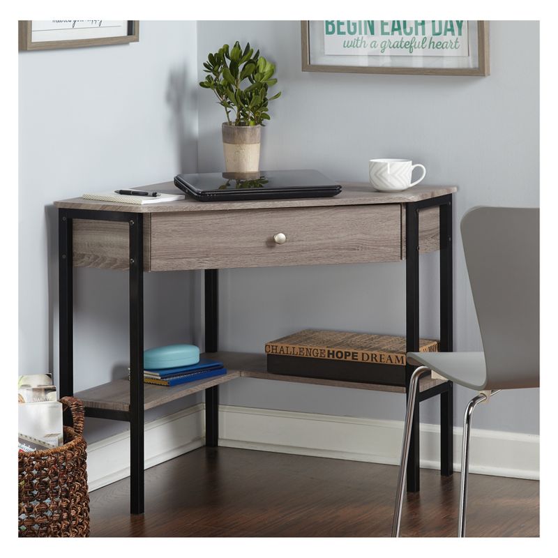Seneca XX Corner Desk Black/Gray - Buylateral
