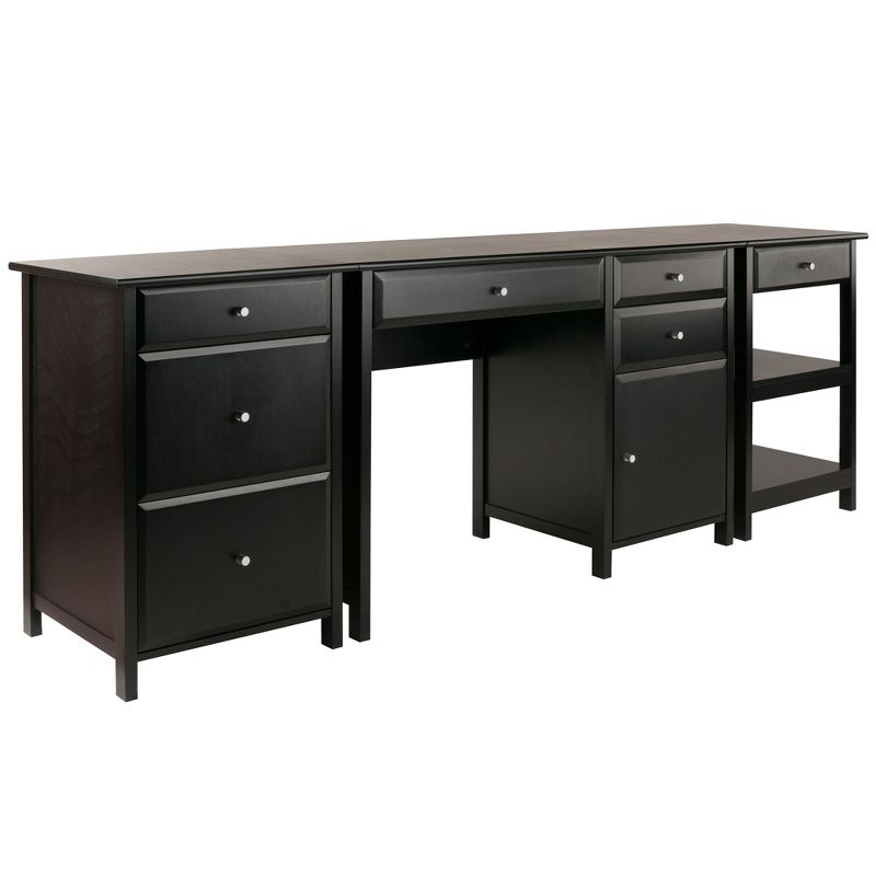 3pc Delta Home Office Set Black - Winsome