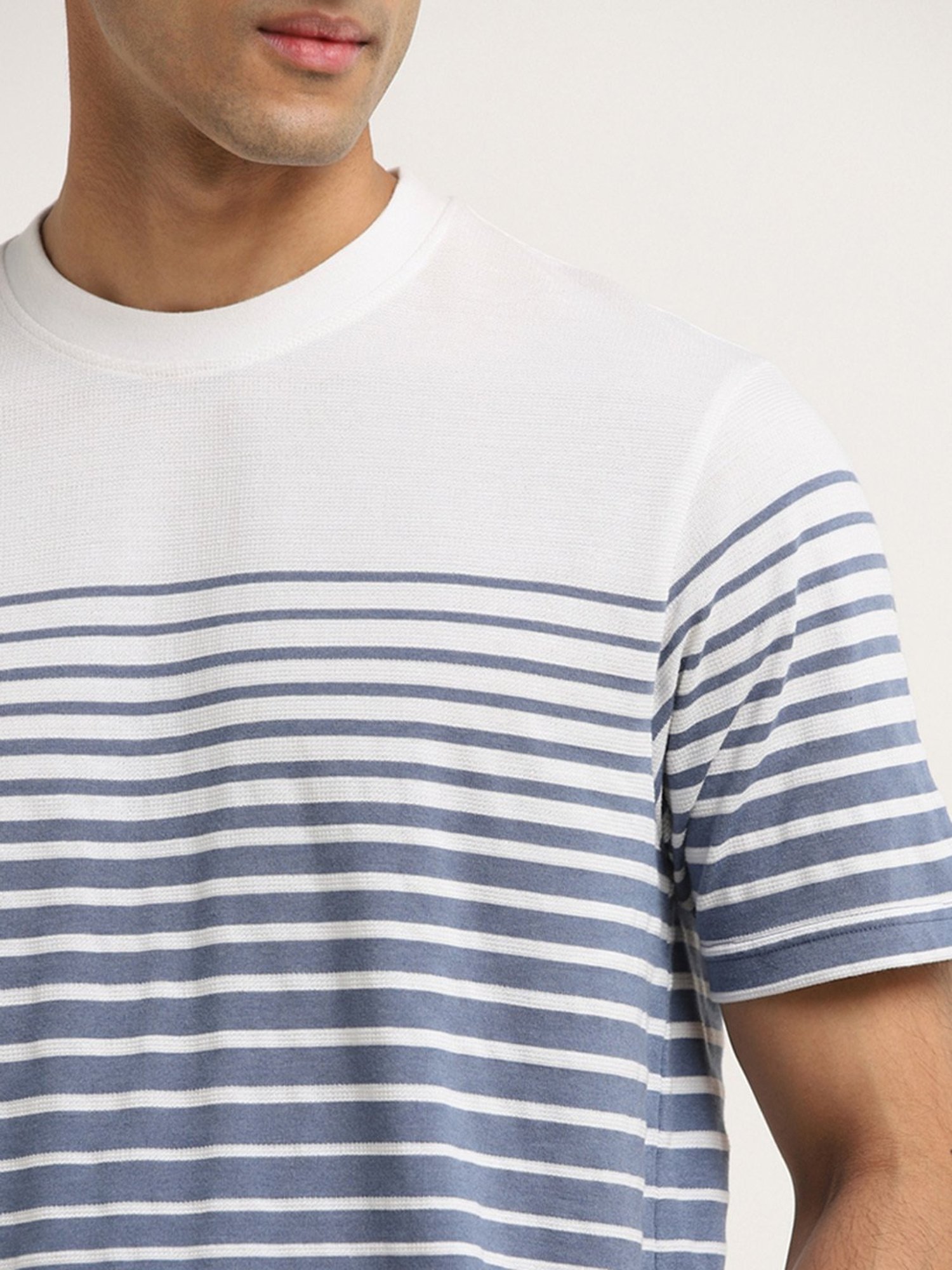 WES Lounge by Westside Blue Stripe Design Relaxed-Fit T-Shirt