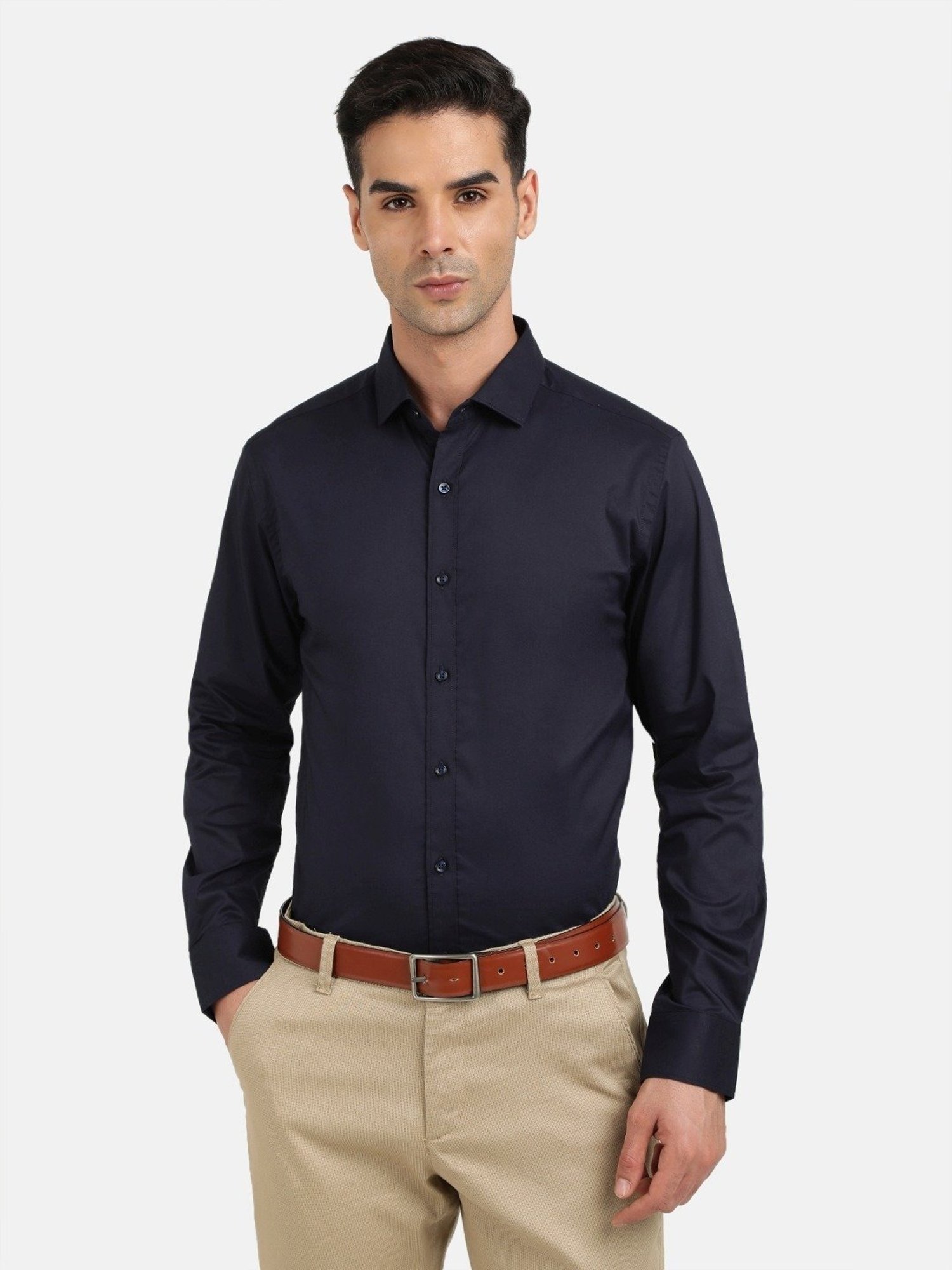 Ivoc Navy Slim Fit Shirt