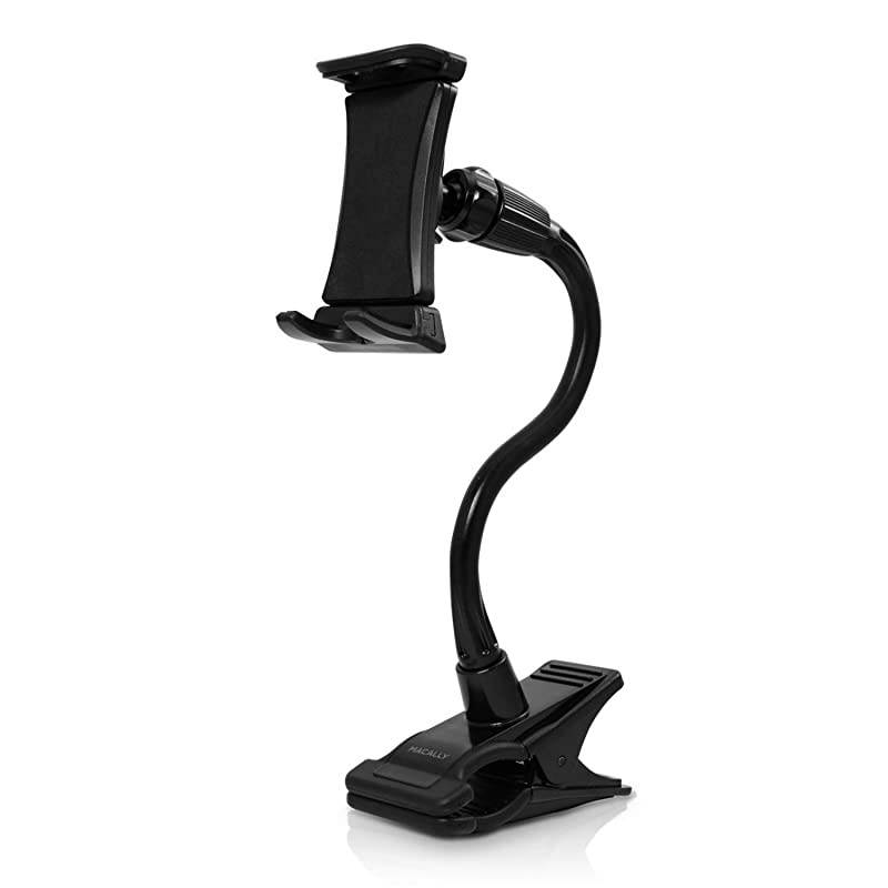Adjustable Gooseneck Tablet Holder Phone Clip Works with Phones Tablets up to 8 Flexible Phone Holder Tablet Mount with Clip On Clamp for Desks up to 175 Thick CLIPMOUNTBlack