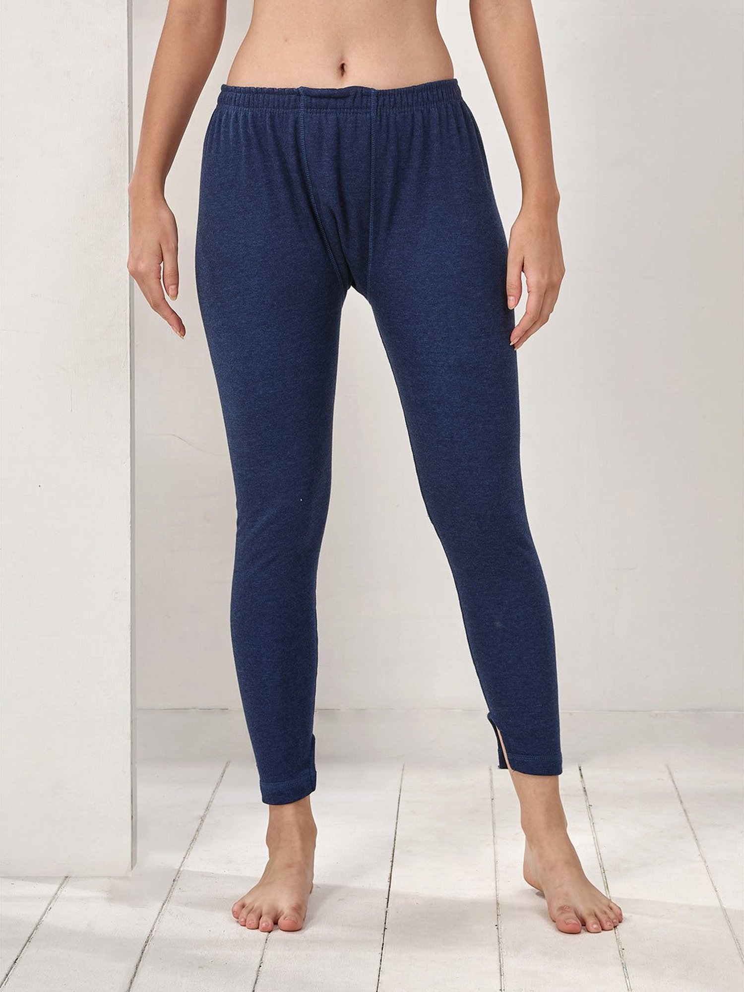 LUX Inferno Navy Plain Thermal Leggings