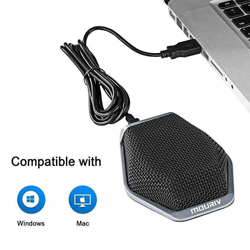 360&deg; Conference Microphone USB Meeting Mic  787 Long Pick up Range Table Top Desktop Omnidirectional Condenser Microphone Compatible with PCWindows amp MaciOS Desktop Laptop SkypeVoIP Call
