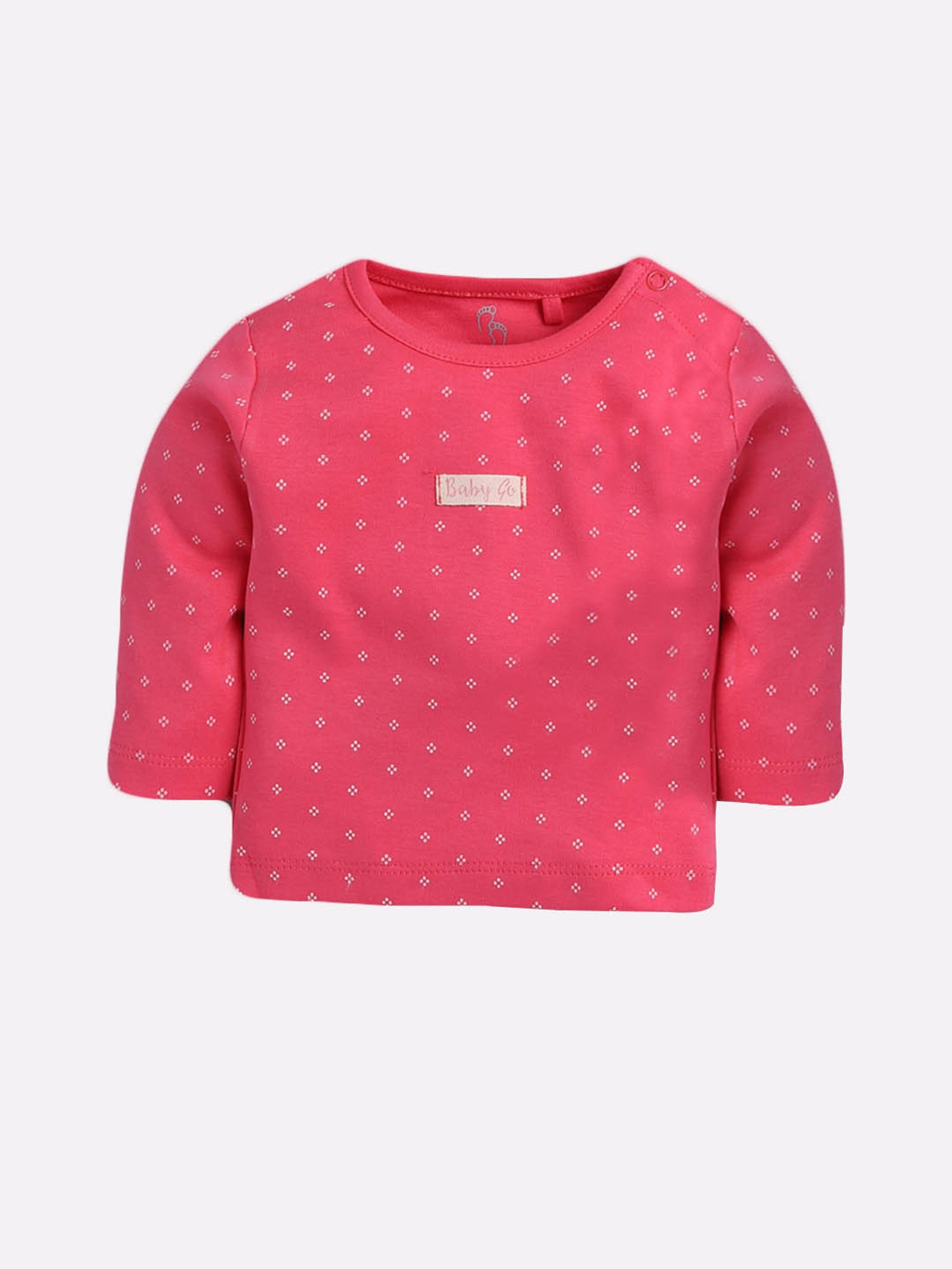 Baby Go Girls Fuchsia & White Printed Top with Pyjamas