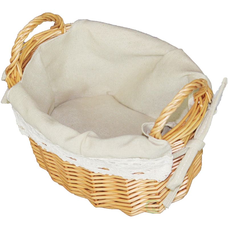 Vintiquewise Small Basket with Lace Trim