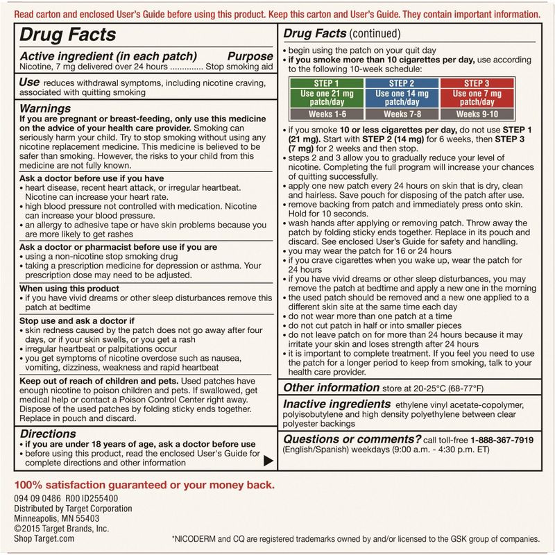 Nicotine Stop Smoking Aid Clear Patches Step 3 - 14ct - up & up™