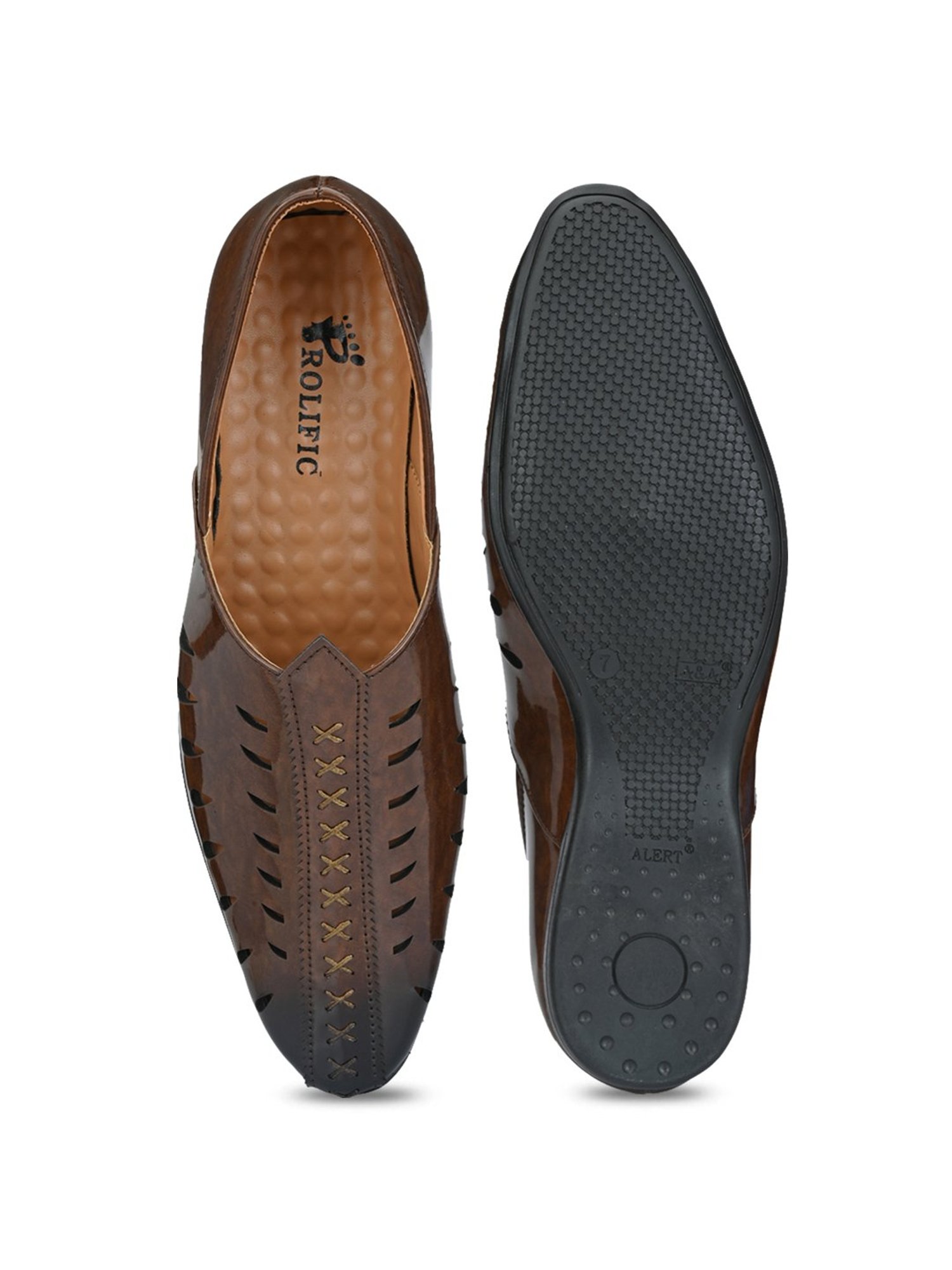 Prolific Brown Ethnic Slip-Ons