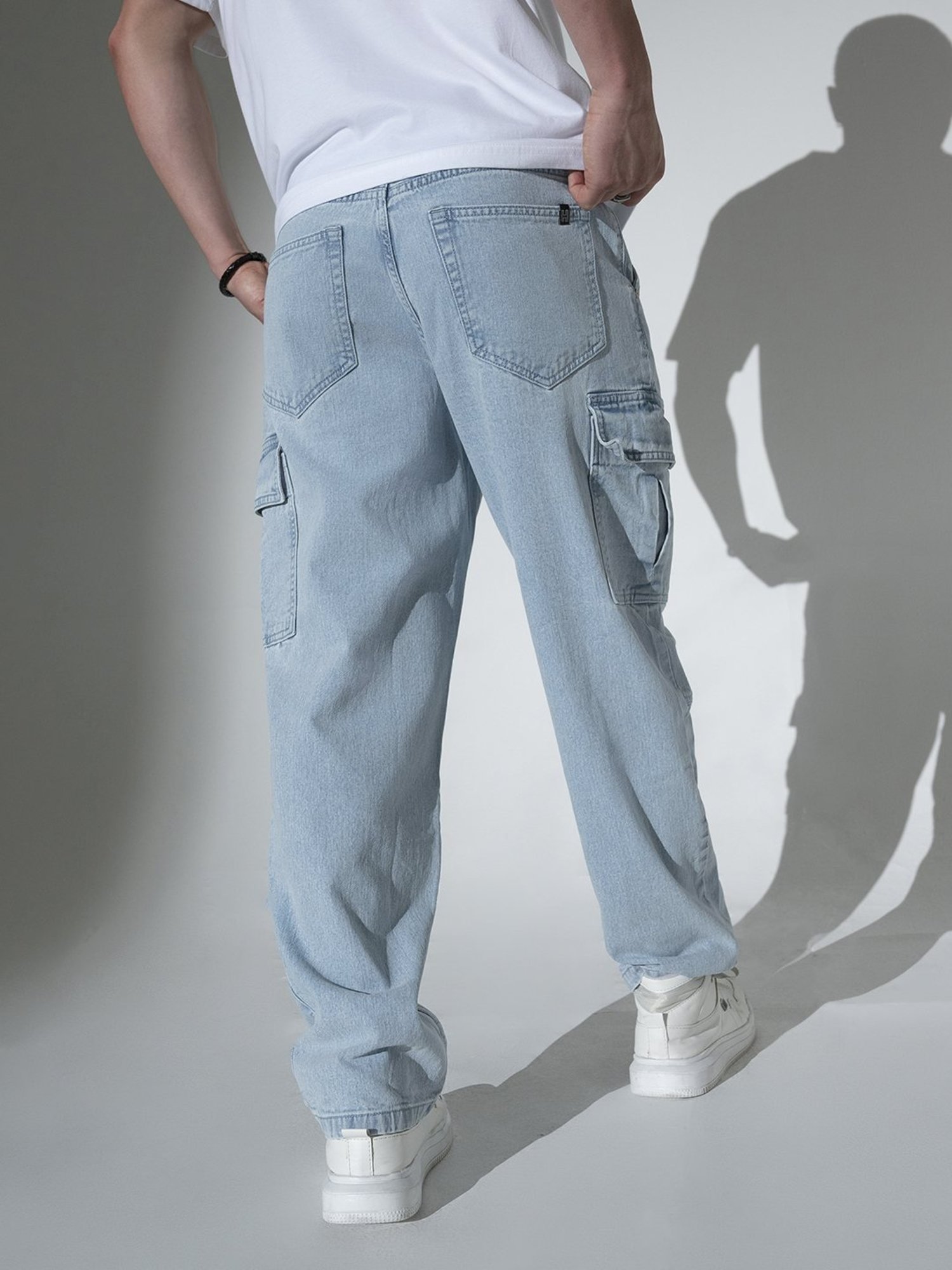 Hubberholme Blue Relaxed Fit Cargo Jeans