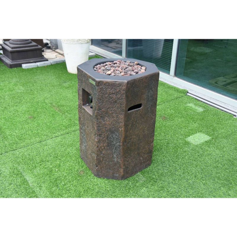 Basalt 20" Outdoor Fire Pit Propane Table Backyard Patio Heater - Elementi