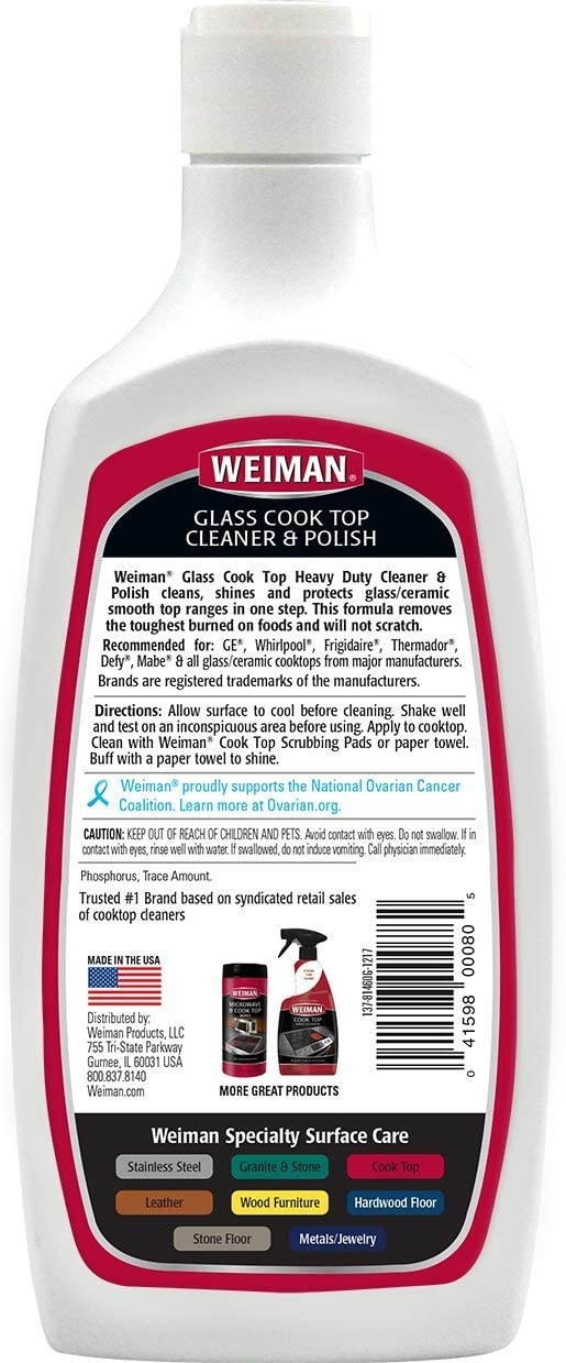 WEIMAN Glass Cook Top Cleaner and Polish 20 oz Squeeze Bottle 137EA