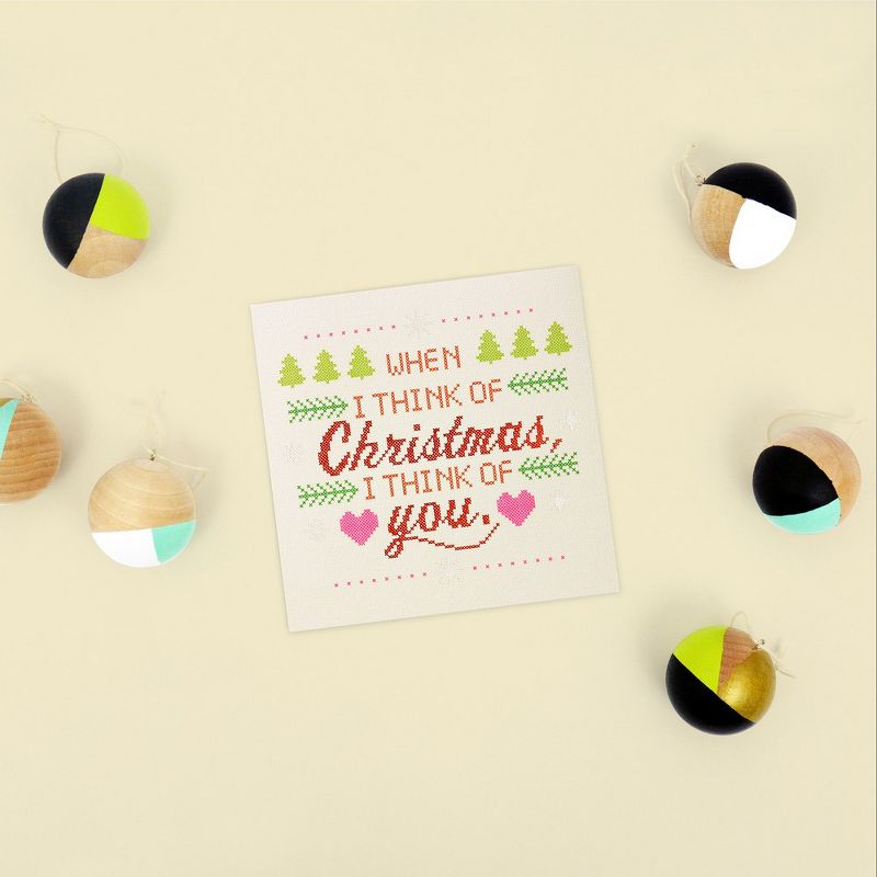 "I Think Of You" Cross Stitch Card