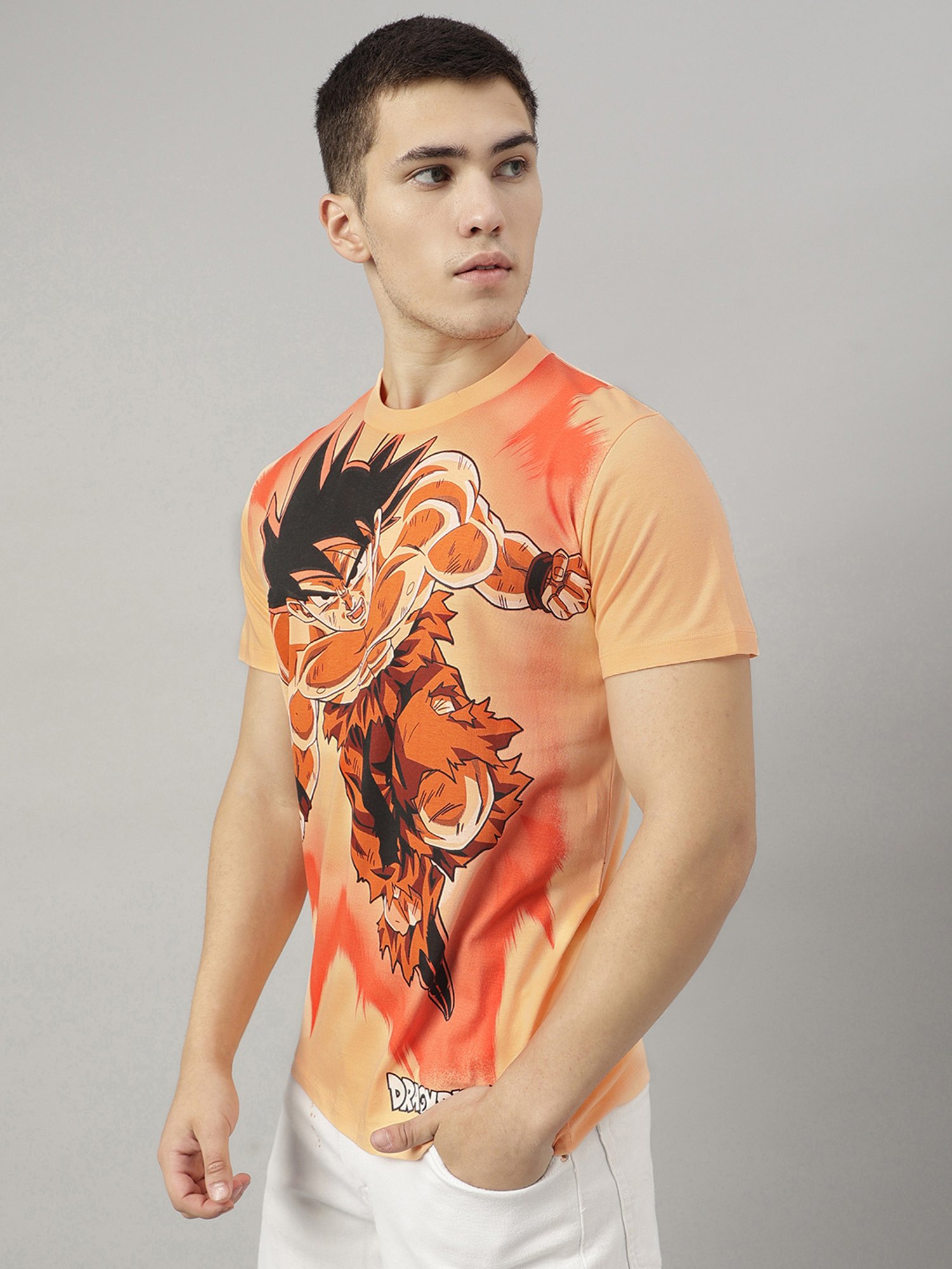 Free Authority Peach Regular Fit Printed T-Shirt