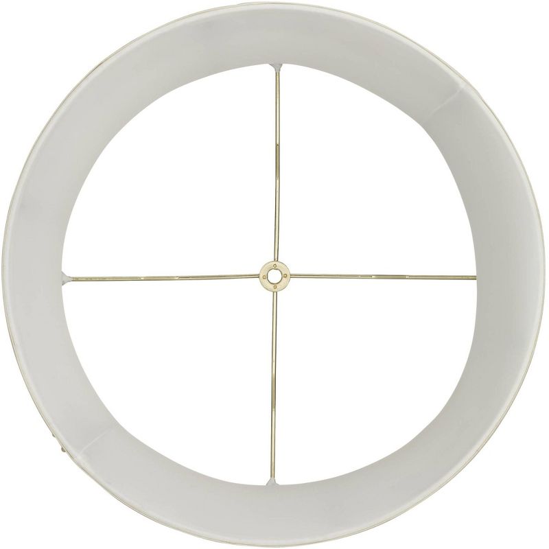 Springcrest Galem Cream Medium Drum Lamp Shade 14" Top x 15" Bottom x 10" High (Spider) Replacement with Harp and Finial