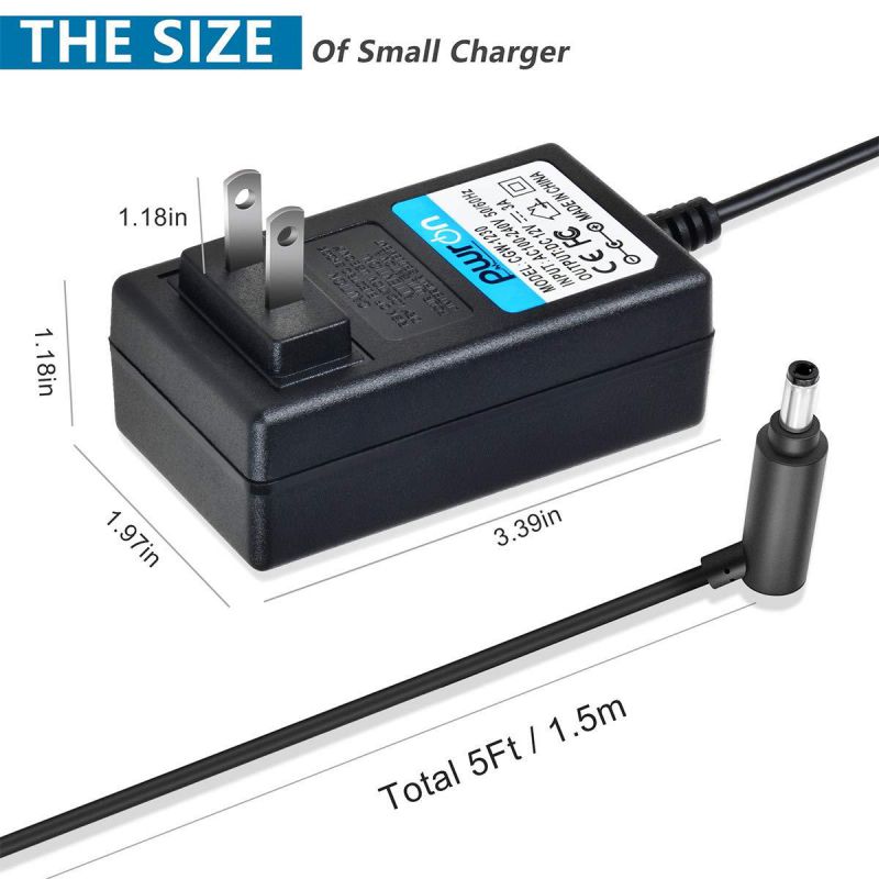 PwrON 26.1V Replacement Ac Dc Adapter Compatible with Dyson Cordless Vacuum Cleaner V8 V7 V6 DC58 DC59 DC61 DC62 SV03 SV04 SV06 SV10 Model# 205720-02, 214730-01, 227591-01 (5Ft Power Cord)