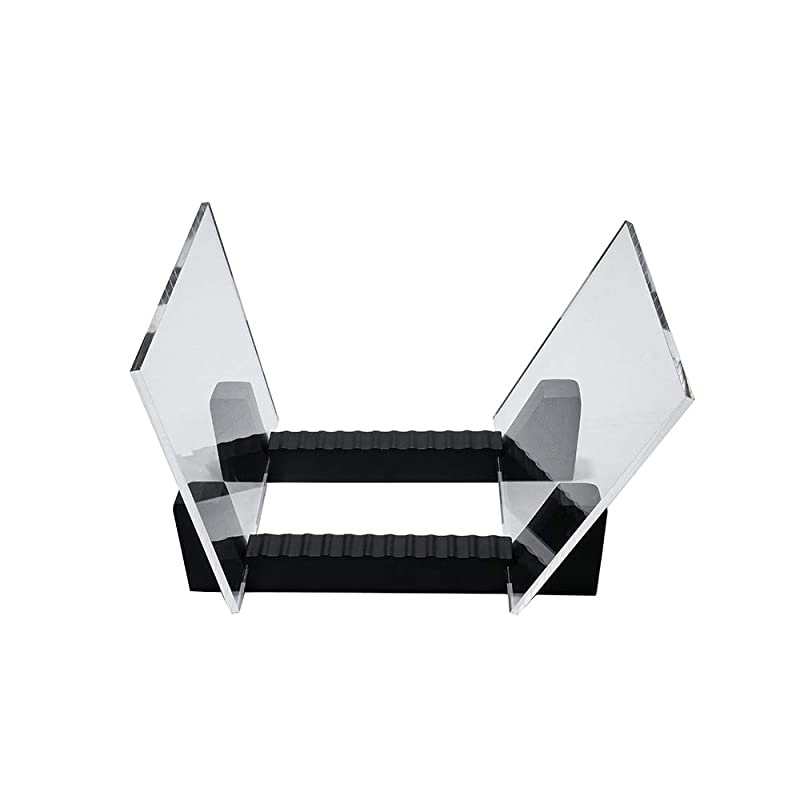 Vinyl Record Storage Holder - Vinyl Storage Rack 50 Album Holder Display Stand - Pine Wood Record Album Storage with Flame Polished Acrylic Ends - Vinyl Record Holder for Albums and LPs