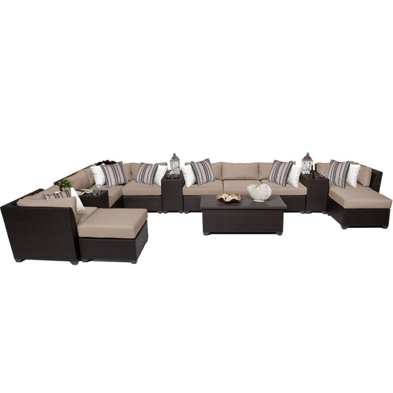 3pc Outdoor Wicker Conversation Set with Sofa Chairs & Table - Crestlive Products