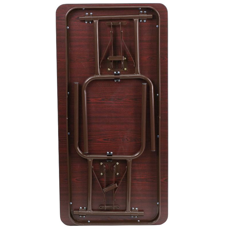 Emma and Oliver 4-Foot High Pressure Mahogany Laminate Folding Banquet Table