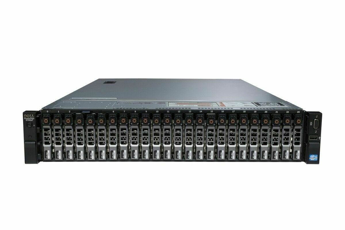Dell PowerEdge R720xd 10-Core 2x E5-2680v2 2.8GHz 128GB RAM 26x 1TB HD 2U Server