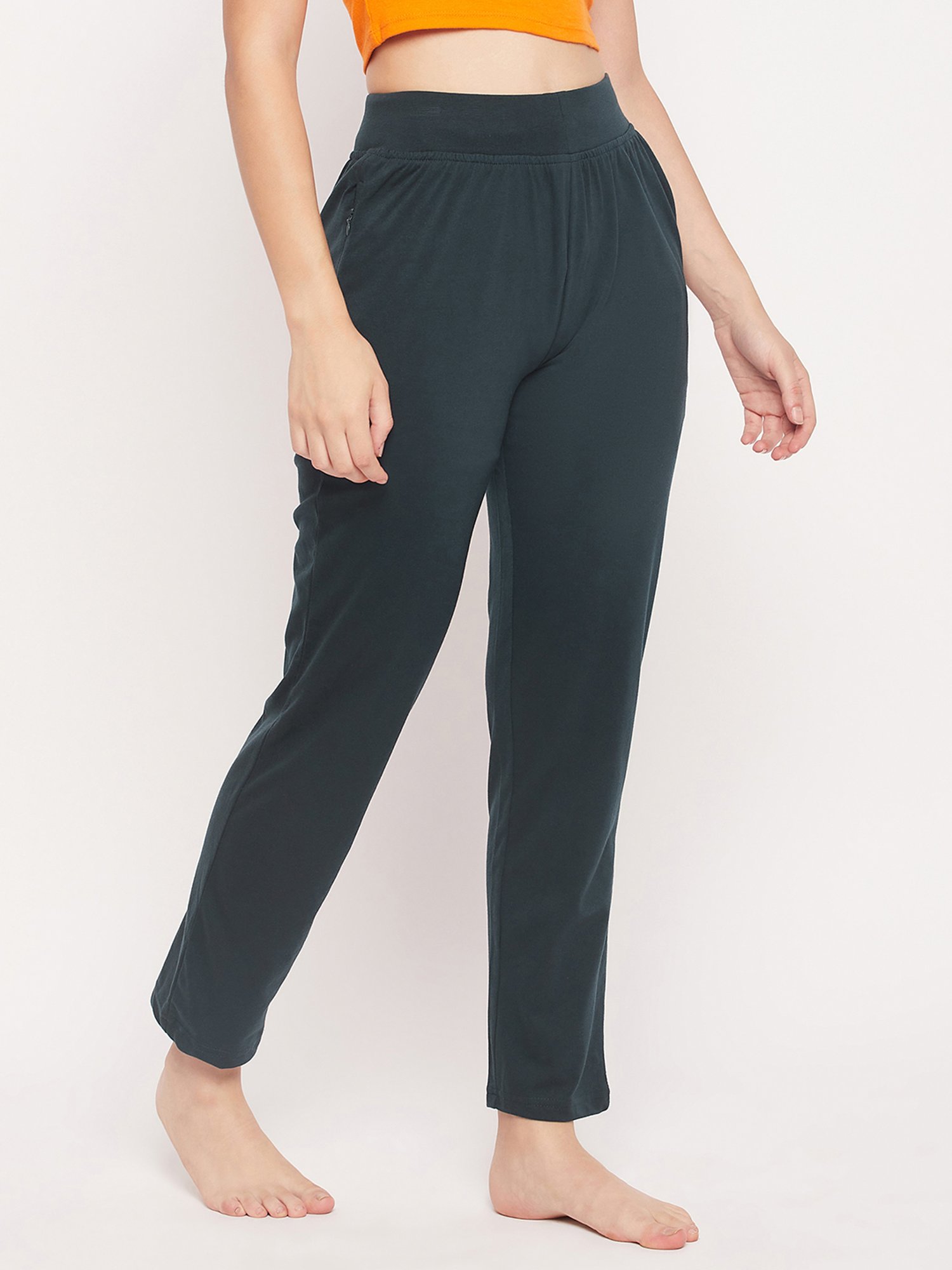Okane Bottle Green Mid Rise Lounge Pants
