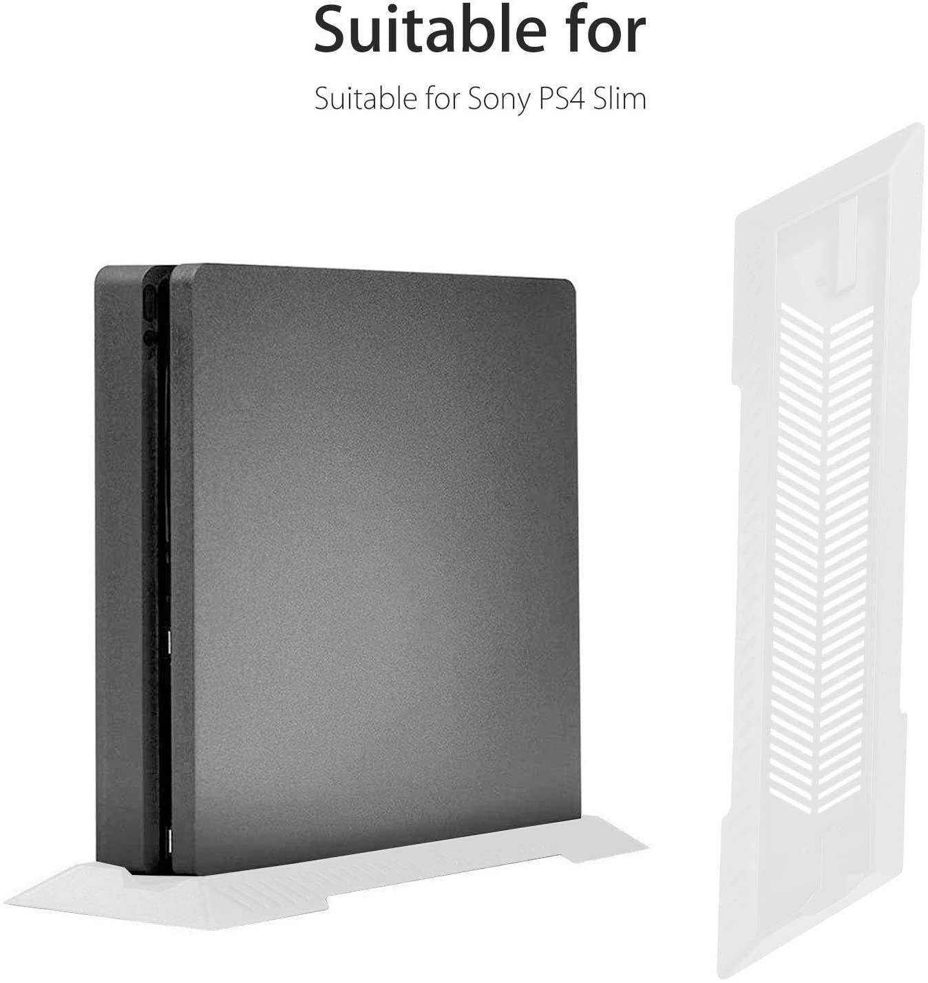 ROME CARE PS4 Slim Stand, PS4 Slim Vertical Stand for Playstation 4 Slim Console Cooling-White