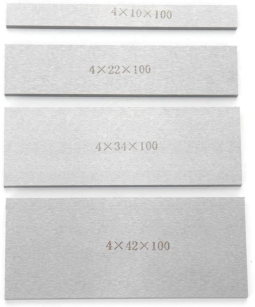 Redcolourful 9 Pairs 18Pcs High-Precision Manufactured Parallel Pad Gauge Block CNC Milling Pads Set 100mm x (10-42mm) Alloy Steel Easy Carry