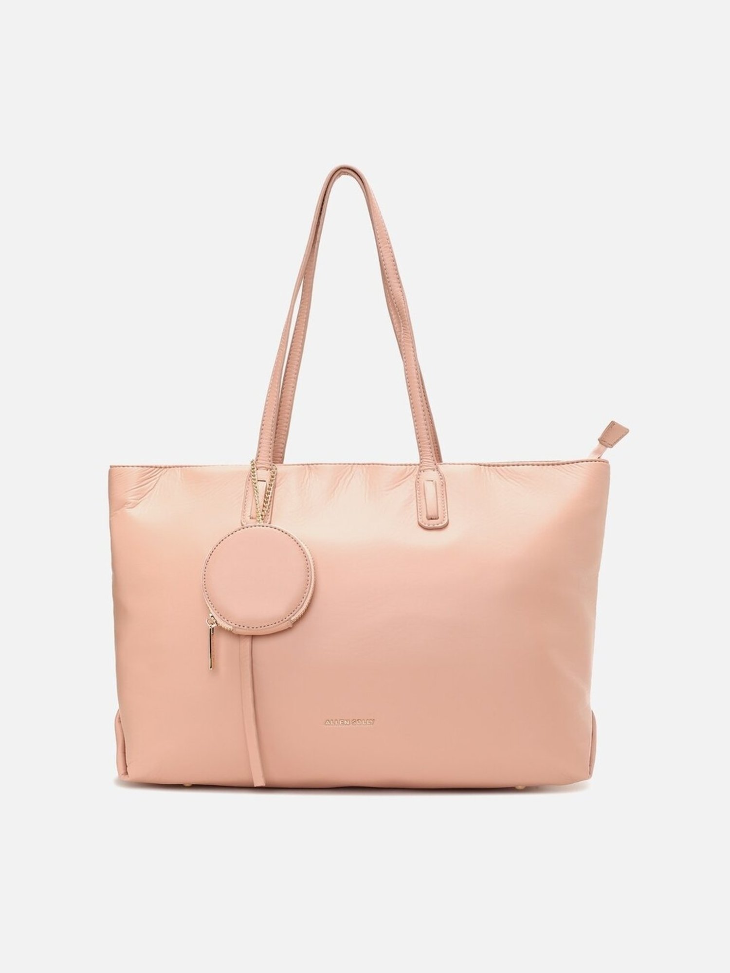 Allen Solly Peach Textured Medium Tote Handbag