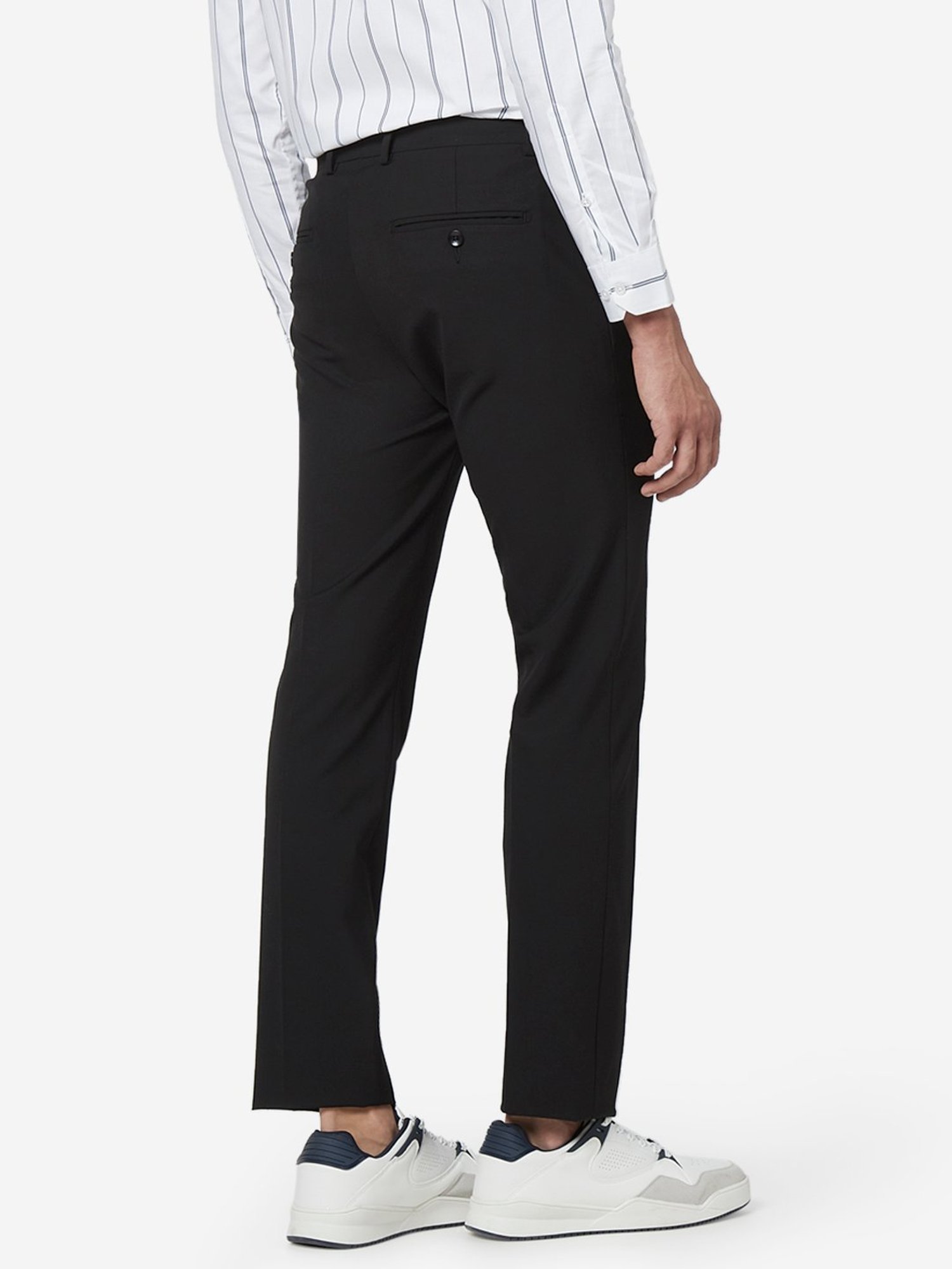 WES Formals by Westside Black Ultra Slim Fit Trousers