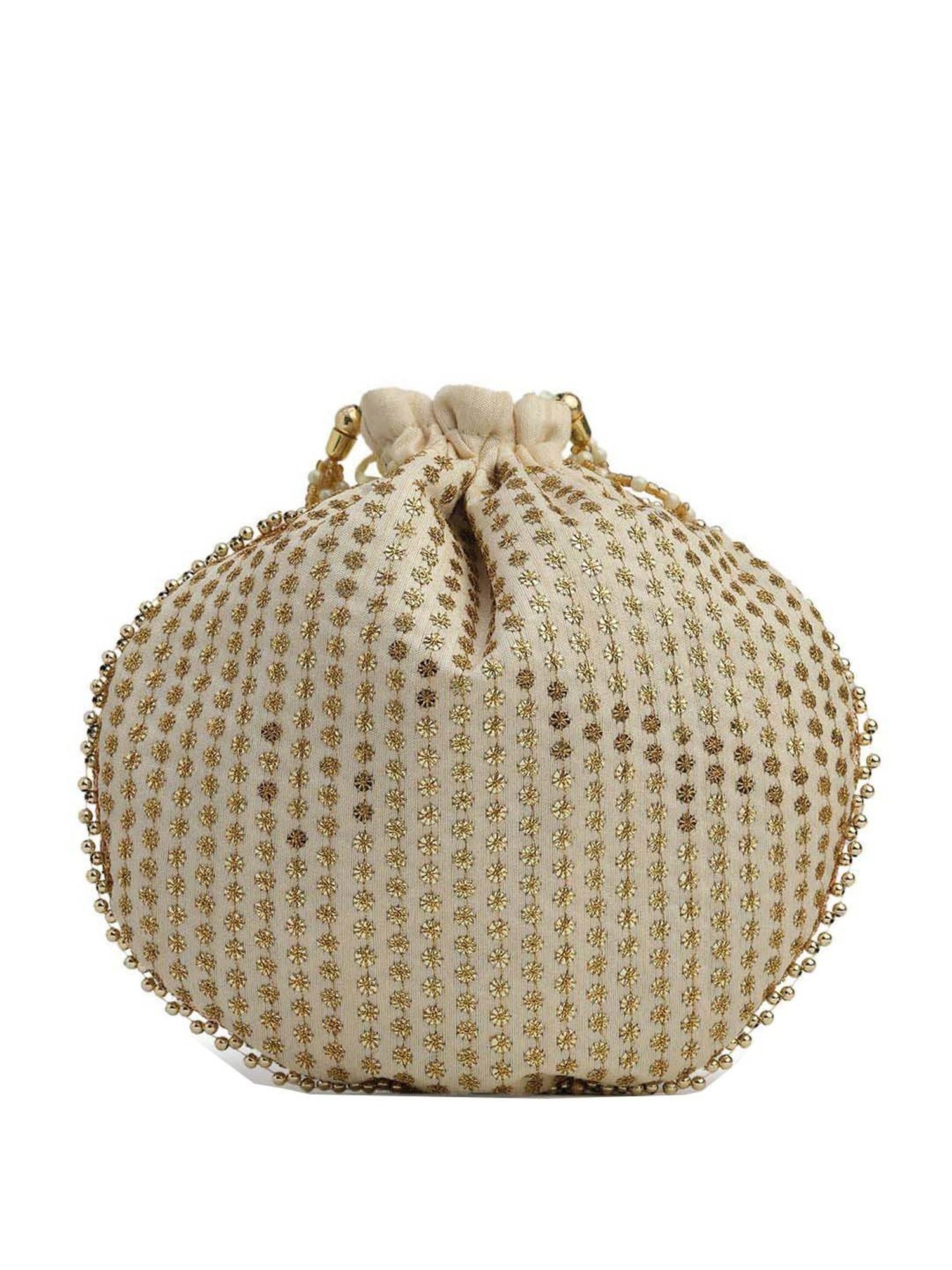 Gaurapakhi White Embroidered Potli