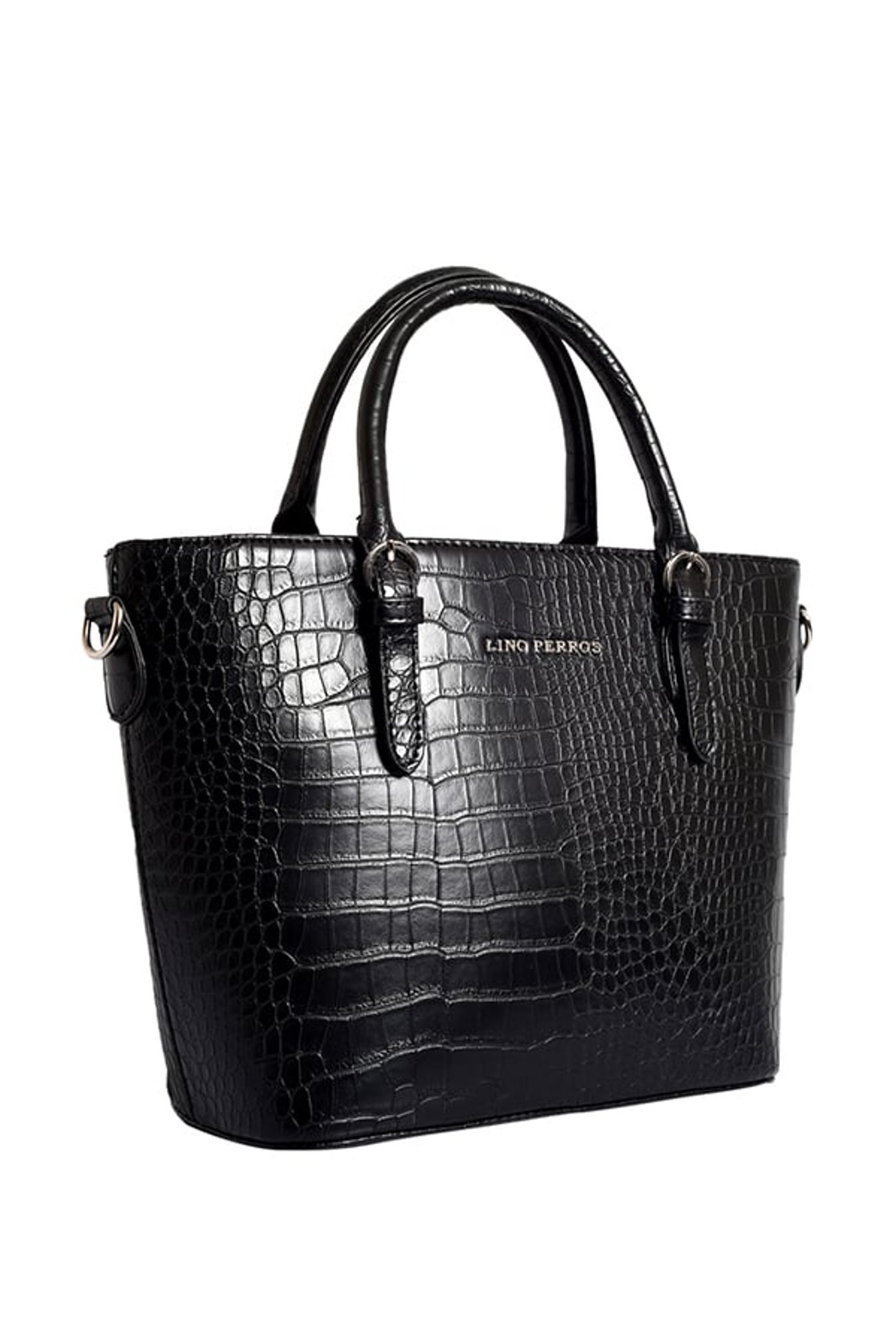 Lino Perros Black Textured Handbag