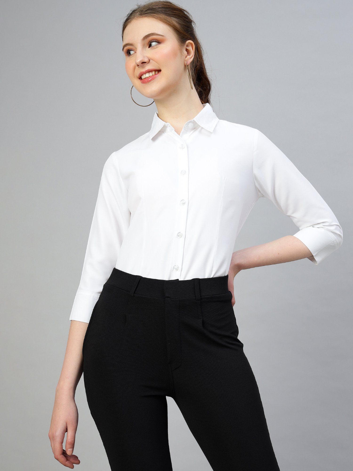 FITHUB White Regular Fit Shirt