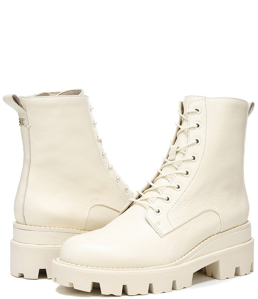 Sam Edelman Garret Lug Sole Waterproof Leather Combat Booties